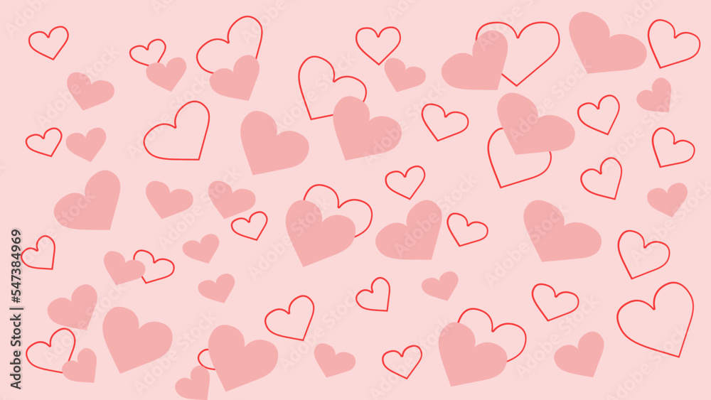 seamless pattern with pink hearts as a wallpaper