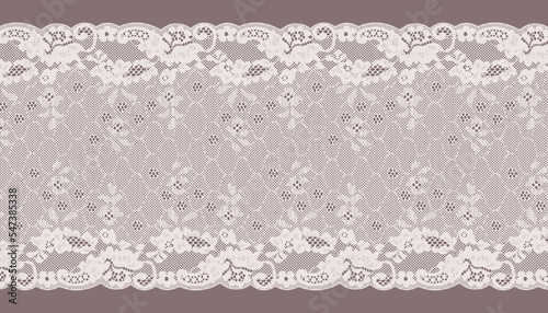 Wide lace trim with little flower and line.