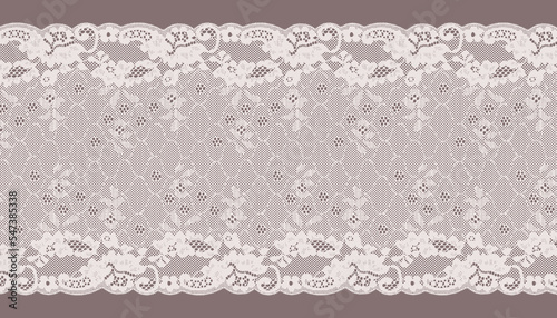 Wide lace trim with little flower and line.