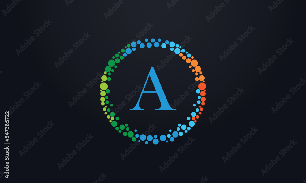Dot circle logo and dot circle nutrition monogram vector design with dot circle symbol vector Dot circle logo and dot circle nutrition monogram vector design with dot circle symbol vector