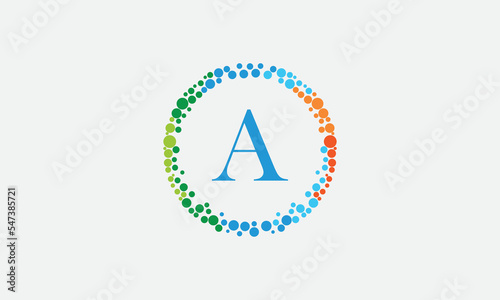 Free Download Dot circle logo and dot circle nutrition monogram vector design with dot circle symbol vector - GFXLoad