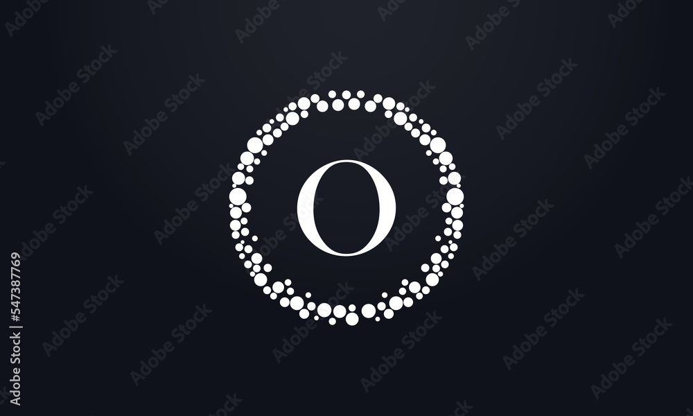 Dot circle logo and dot circle nutrition monogram vector design with dot circle symbol vector
