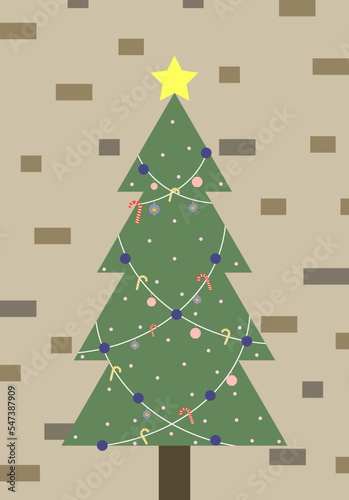 Star with Christmas tree
