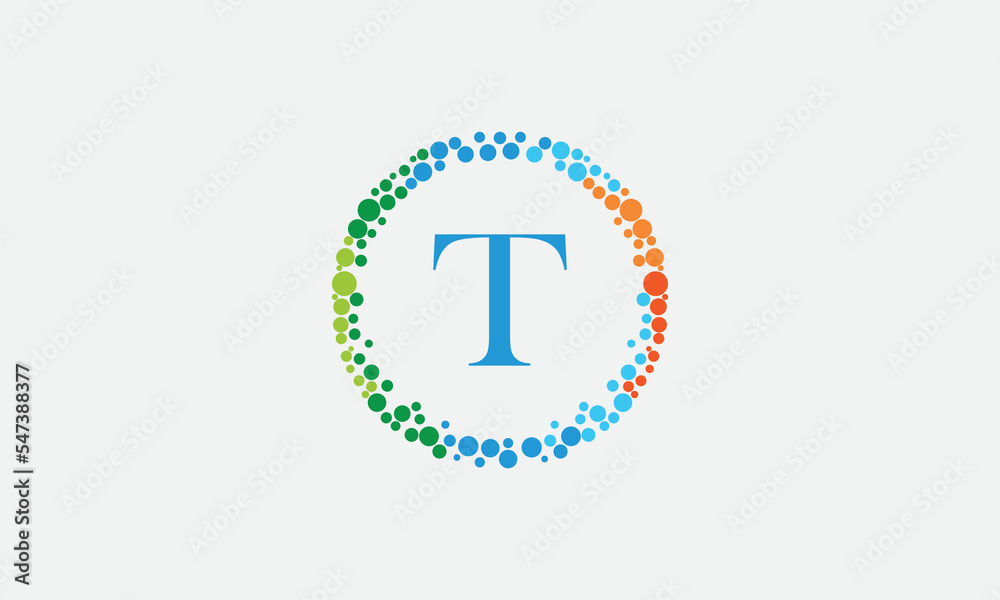 Dot circle logo and dot circle nutrition monogram vector design with dot circle symbol vector Dot circle logo and dot circle nutrition monogram vector design with dot circle symbol vector