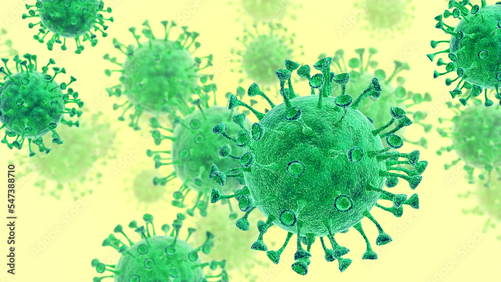 Corona virus and bacteria medical concept