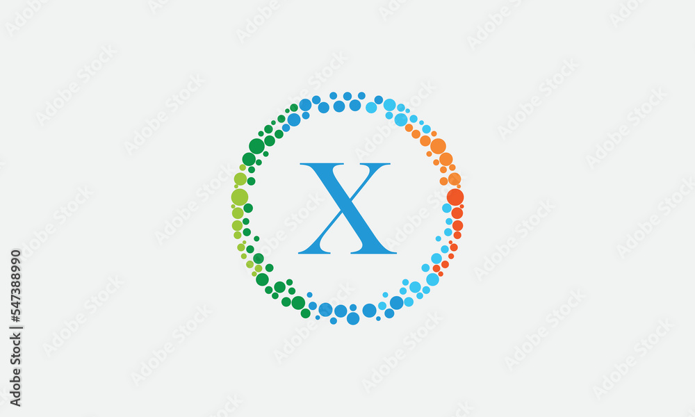 Dot circle logo and dot circle nutrition monogram vector design with dot circle symbol vector Dot circle logo and dot circle nutrition monogram vector design with dot circle symbol vector