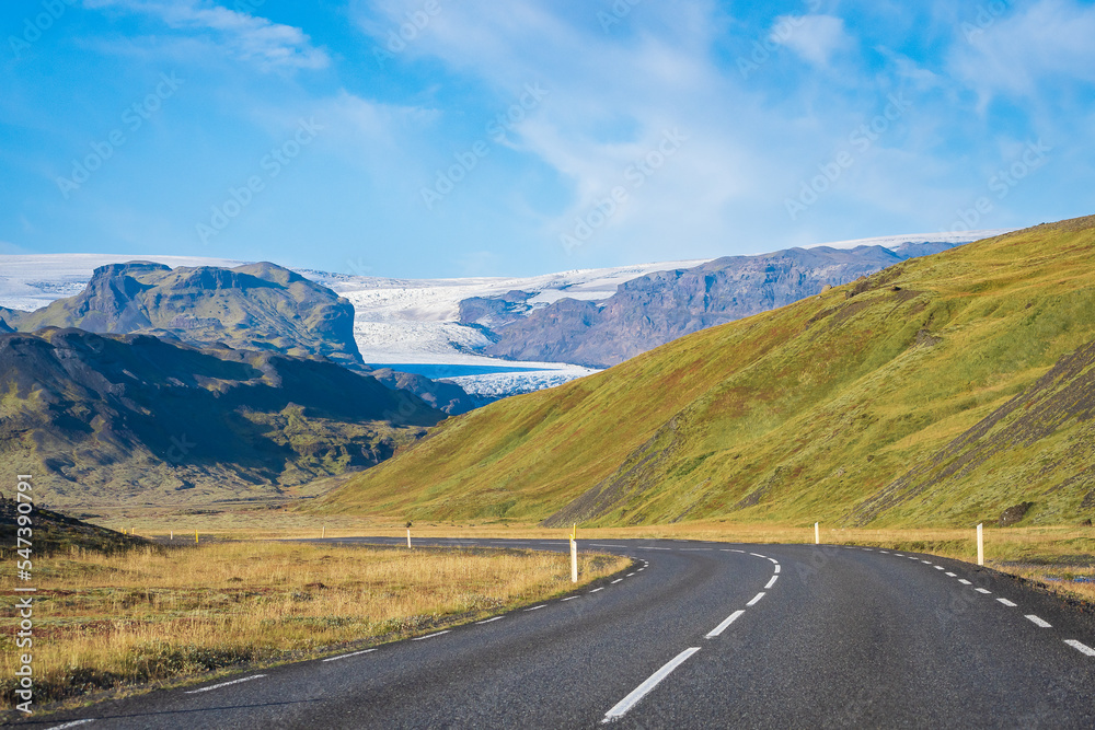 Landscape of the Ring Road near Mýrdalsjökull Glacier (iceland)