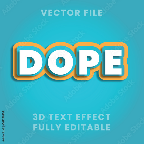 Dope 3D text Effect Design Template Editable Vector 