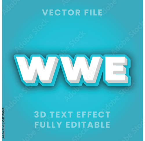 wwe 3D text Effect Design Template Editable Vector  photo