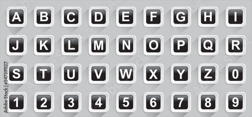 Alphabet and numbers collection vector