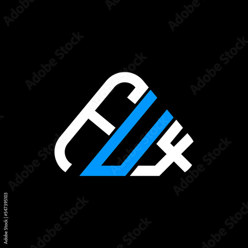 FUX letter logo creative design with vector graphic, FUX simple and modern logo in round triangle shape. photo