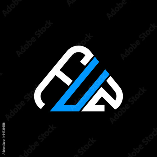 FUZ letter logo creative design with vector graphic, FUZ simple and modern logo in round triangle shape.