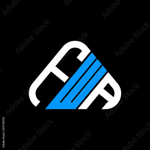 FWA letter logo creative design with vector graphic, FWA simple and modern logo in round triangle shape. photo