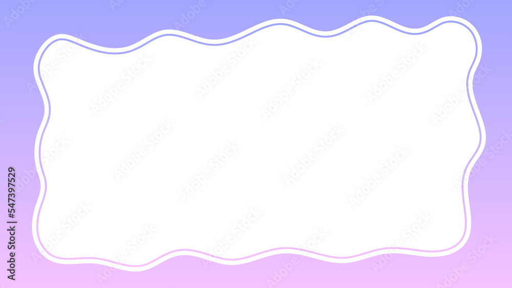 かわいいふにゃふにゃフレーム背景素材　夕闇カラー　PNG