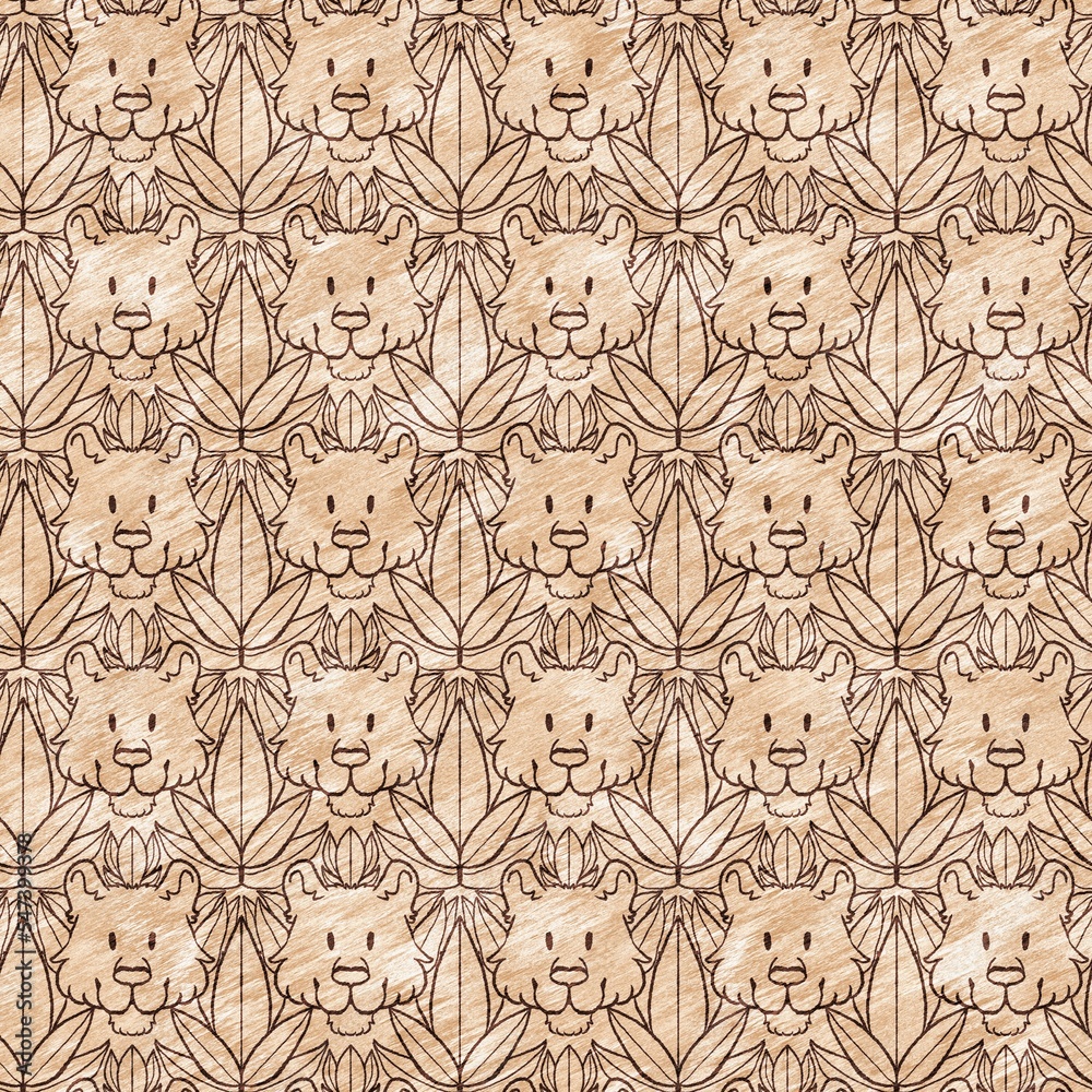 Cute safari wild tiger animal pattern for babies room decor. Seamless big cat furry brown textured gender neutral print design. Cute safari wild tiger animal pattern for babies room decor. Seamless big cat furry brown textured gender neutral print design.