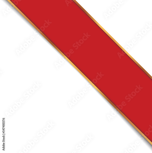 Free Download vector illustration of red corner ribbon banner with gold colored frame - GFXLoad