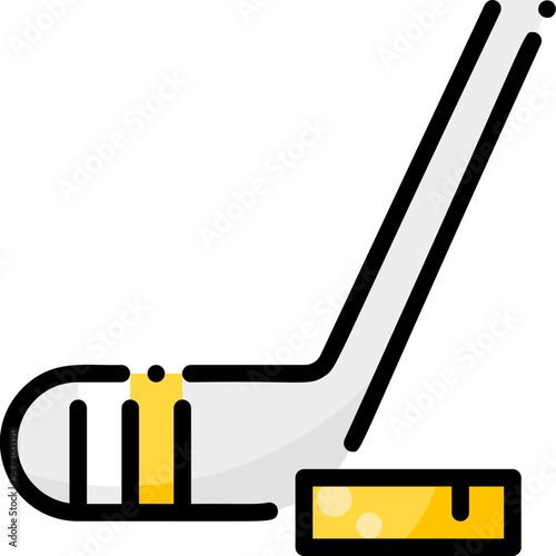 Hockey filled color line icon