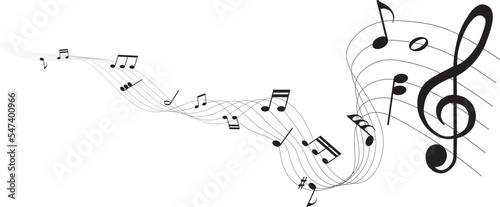 vector illustration of  sheet music - musical notes melody