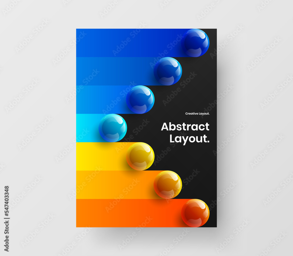 Amazing realistic spheres journal cover template. Creative banner design vector concept. Amazing realistic spheres journal cover template. Creative banner design vector concept.