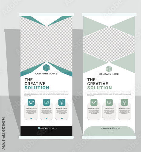 Corporate roll-up banner, Business roll-up banner, Roll up x stand banner
