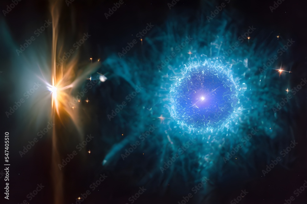 A massive supernova explodes in space.	