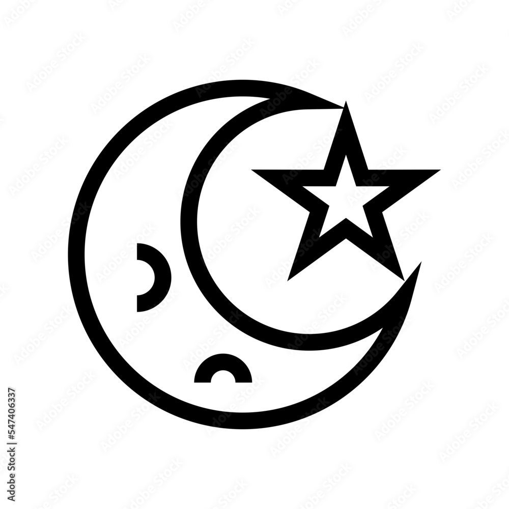Moon And Star Icon Vector Symbol Design Illustration Moon And Star Icon Vector Symbol Design Illustration
