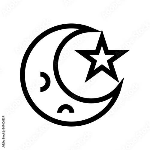 Moon And Star Icon Vector Symbol Design Illustration