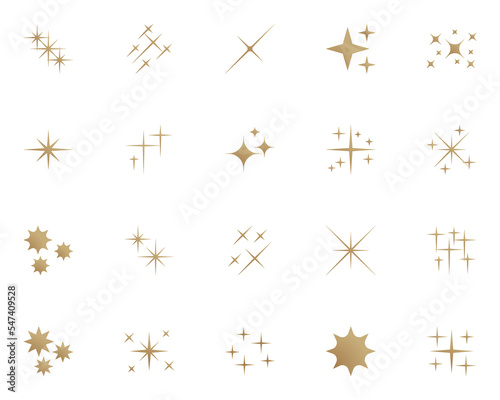 set of sparkle icons, glitter, effect