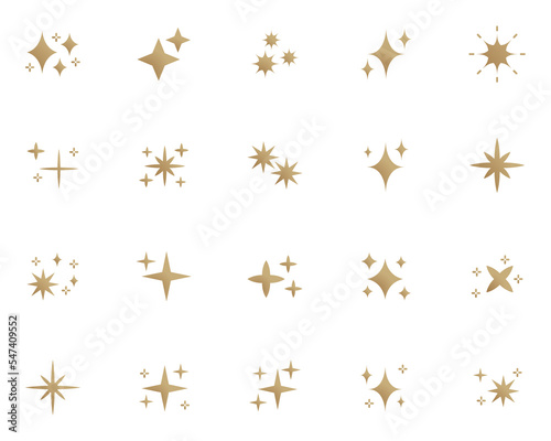 set of sparkle icons, glitter, effect © kornkun