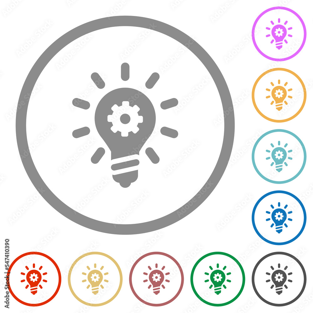 Innovation solid flat color icons in round outlines Innovation solid flat color icons in round outlines
