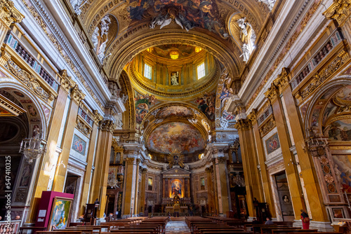 Fototapeta Rome, Italy - October 2022: Church of the Gesu interiors