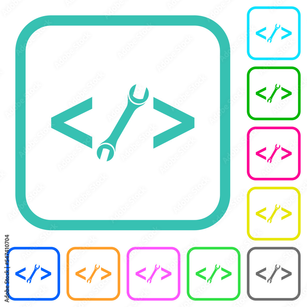 Web development with wrench vivid colored flat icons Web development with wrench vivid colored flat icons