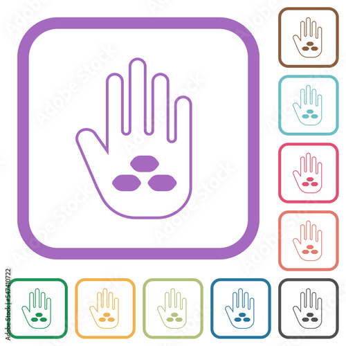 Hand shaped coal sanction sign outline simple icons