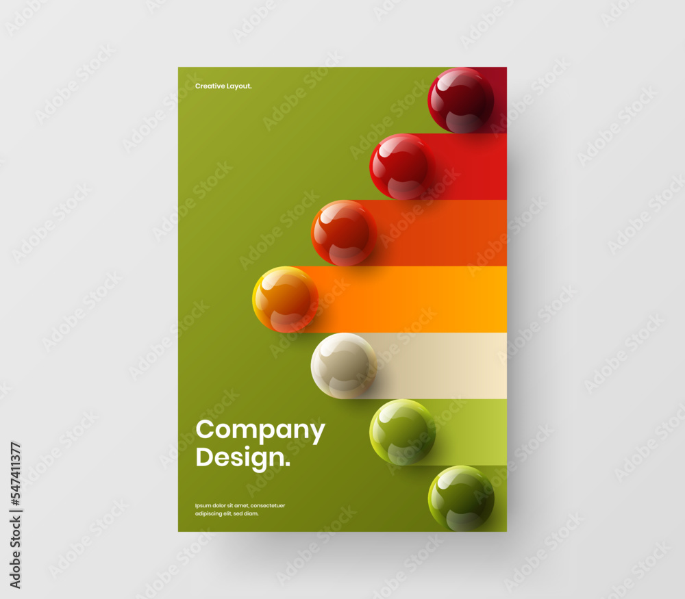 Trendy journal cover design vector concept. Premium 3D balls company brochure template. Trendy journal cover design vector concept. Premium 3D balls company brochure template.