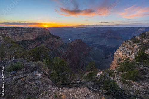 sunset at the grand canyon, arizona, usa