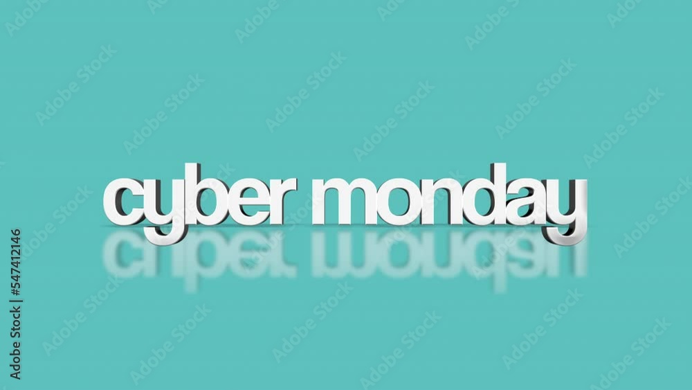 Rolling Cyber Monday text on green gradient, motion abstract business, modern, promo and holidays style background Rolling Cyber Monday text on green gradient, motion abstract business, modern, promo and holidays style background