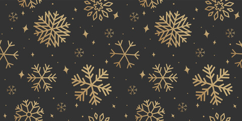 Keuken achterwand Kerstmis motieven patronen Winters patroon met fijne sneeuwvlokken  © kornkun
