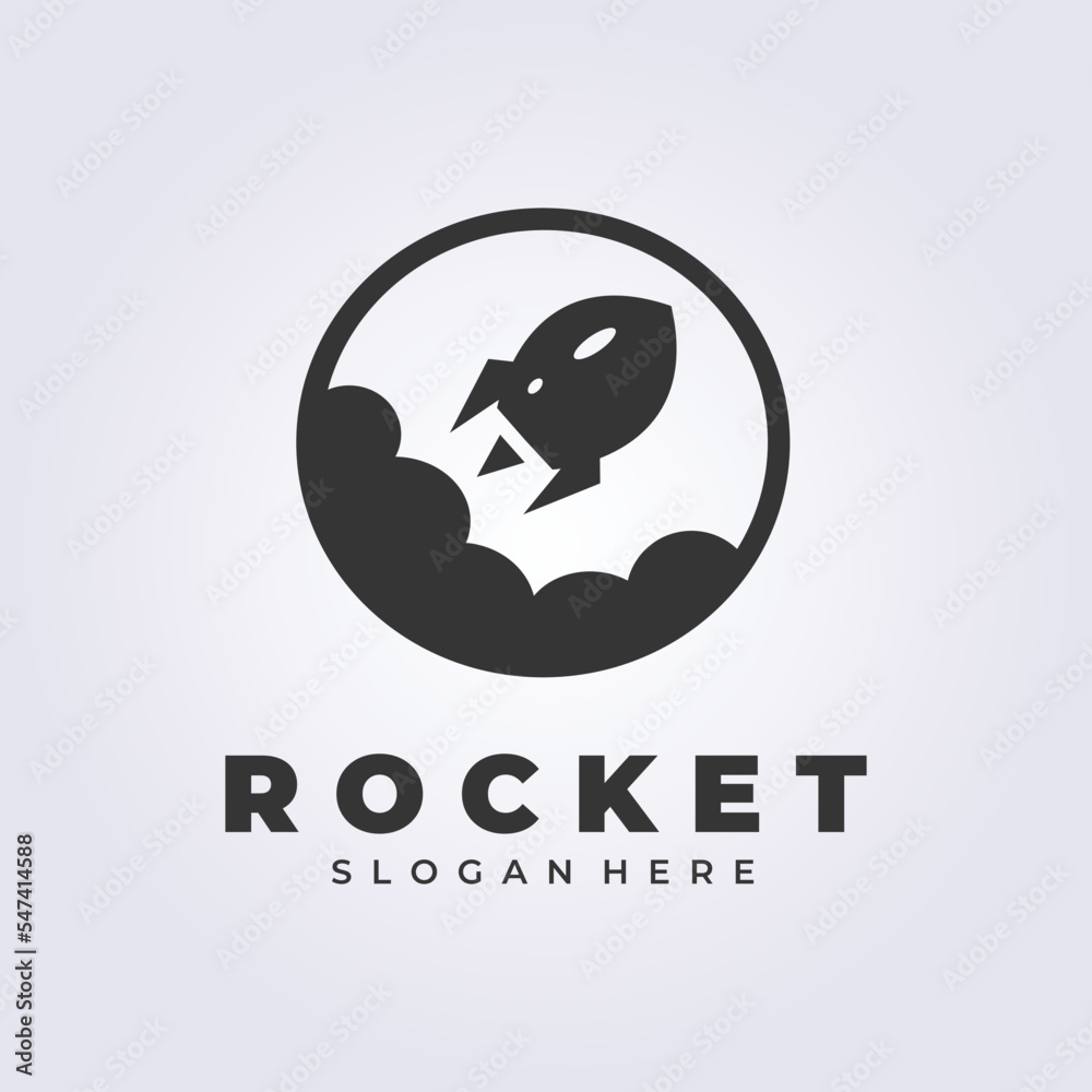 vintage badge rocket vector logo illustration design