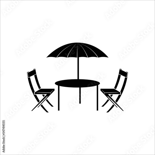 Restaurant table cafe chair icon