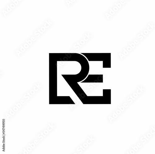 re re r e initial letter logo isolated on white background