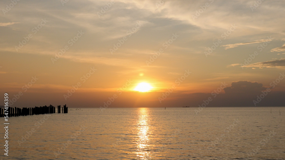 beautiful sunrise over the sea