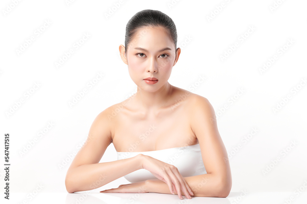 Beautiful young asian woman with clean fresh skin on white background, Face care, Facial treatment, Cosmetology, beauty and spa, Asian women portrait. Beautiful young asian woman with clean fresh skin on white background, Face care, Facial treatment, Cosmetology, beauty and spa, Asian women portrait.