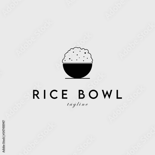 rice bowl logo vector illustration design for use brand company identity