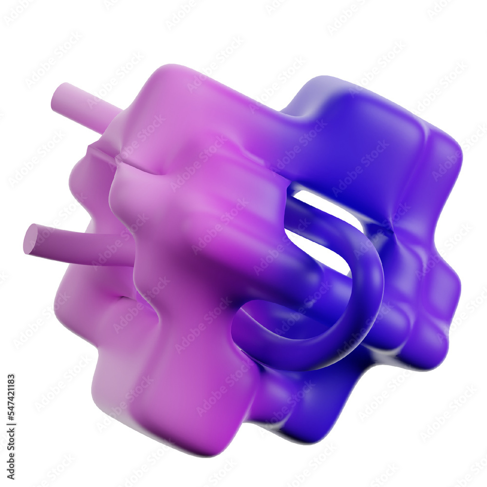 3d Abstract Shape Illustration. Gradient Color. 3d Abstract Shape Illustration. Gradient Color.