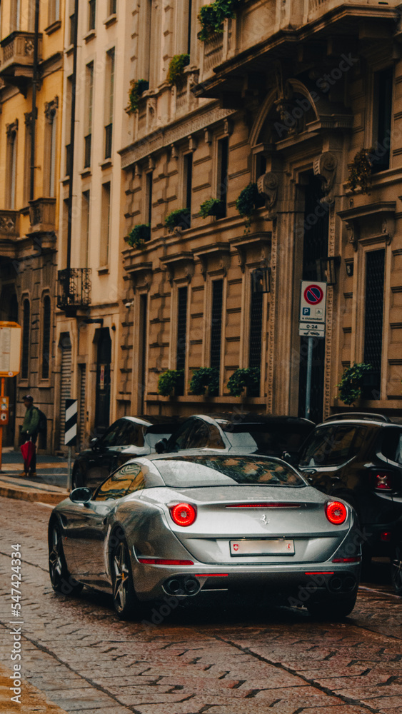 Obraz premium Ferrari California T in the Italian streets