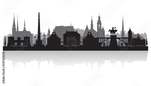 Luxembourg city skyline silhouette