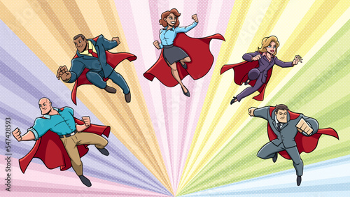 Super Business Heroes Team in Action