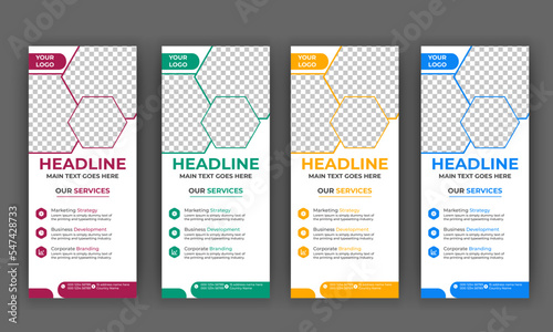 Business Roll Up Banner corporate Roll up background for Presentation, Vertical roll up, x-stand, exhibition display, Retractable banner