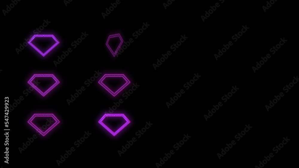 Diamonds pattern with pulsing neon purple light, motion abstract disco, club and party style background Diamonds pattern with pulsing neon purple light, motion abstract disco, club and party style background