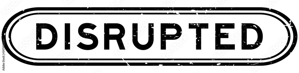 Grunge black disrupted word rubber seal stamp on white background